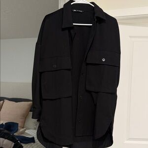 Zara Men's Black Shirt Jacket